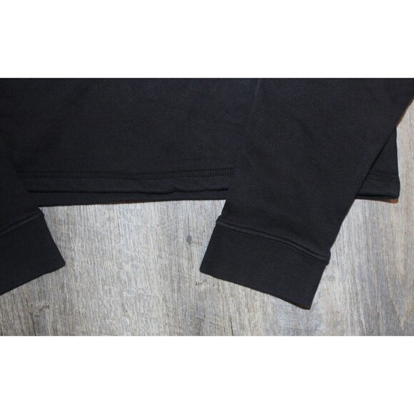 MATE THE LABEL ORGANIC COTTON CROPPED FLEECE TURTLENECK SWEATSHIRT BLACK - Picture 3 of 5